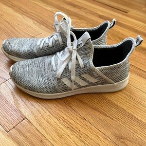 ADIDAS CLOUDFOAM LACE UP RUNNING SNEAKERS GRAY MESH SIZE 8.5